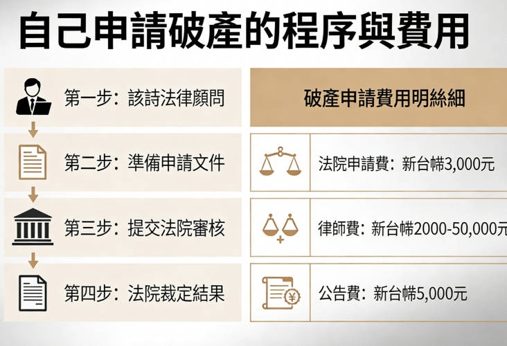 無錢申請破產怎麼辦？自己申請破產流程與費用完整指南